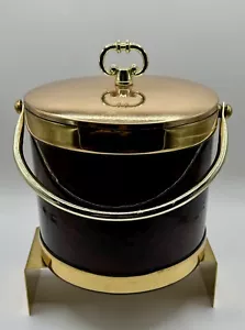 Vintage MCM 7”x7” Kraftware Gold und Braun Eiskübel - Bild 1 von 5
