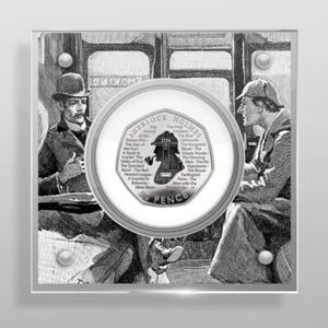 Sherlock Holmes 50p 221b Münze Und Perspex Display - Picture 1 of 3