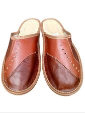 Men's brown Slippers Handmade Comfy Slip On Mules Home sandals Craft Slides gift