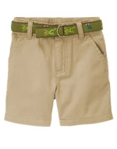 GYMBOREE JUNGLE EXPLORER FROG BELTED WOVEN SHORTS 3 6 18 24 2T NWT  - Picture 1 of 2