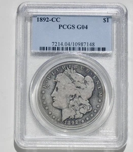 1892 CC G4 MORGAN SILVER DOLLAR PCGS G04 4 $1 Coin Graded US United 7148 - Picture 1 of 3