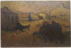 Interesante pintura al óleo original francesa Maud Mariotta Bosanquet (1923-2022) - Imagen 1 de 5