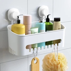 Suction Cup Shower Caddy - No Drilling Removable Shelf - Powerful Organizer M... - Picture 1 of 9