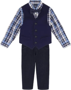 IZOD Boys' 4-Piece Set with Collared Dress Shirt, Tie, Vest, and Pants - Picture 1 of 67