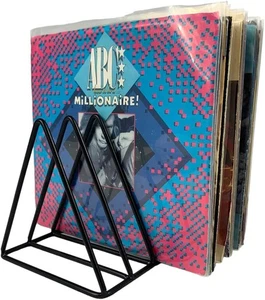 Soporte de almacenamiento de discos de vinilo de 45 rpm - Soporte de alambre de metal de 7 pulgadas para soporte negro - Imagen 1 de 9