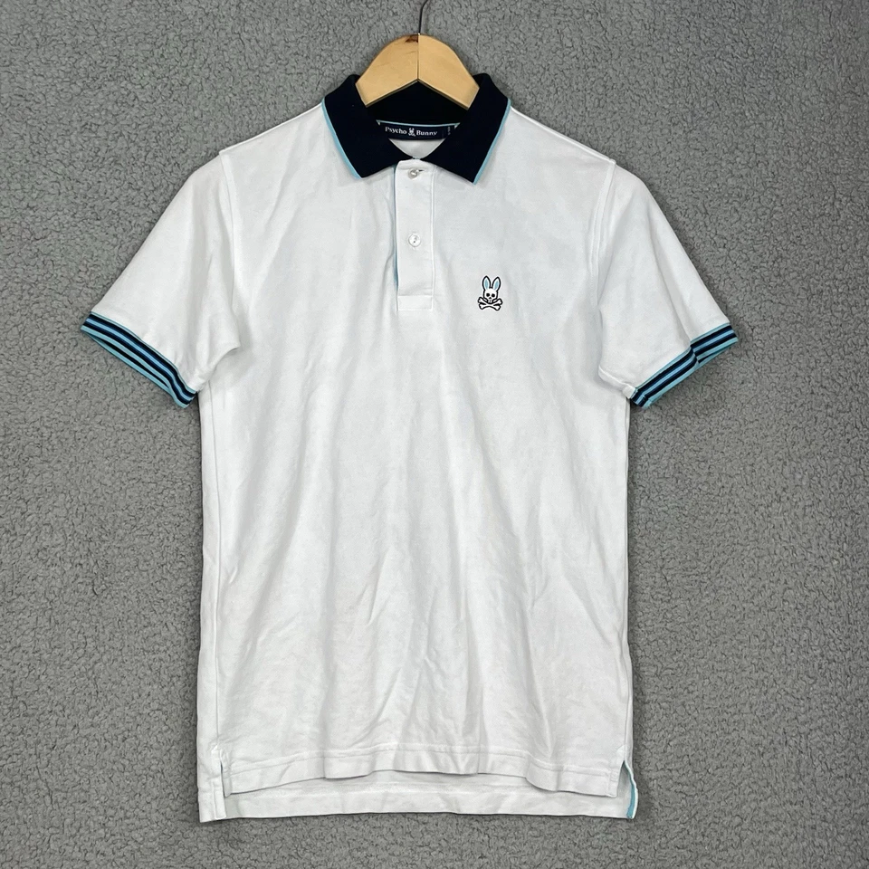 Psycho Bunny Pima Cotton Short Sleeve White Polo Shirt Boys Size 18-20 XL - Image 1 of 4