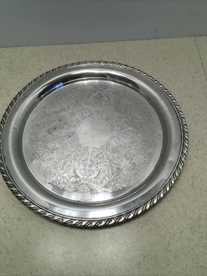 Bandeja redonda para servir vintage ONEIDA EE. UU. 12" ¡Plato! Foto 1 de 4