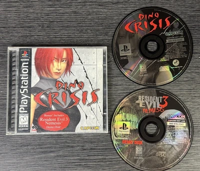 Dino Crisis (Sony PlayStation 1, 1999) PS1 CIB w/ RE3 Demo Disc, Reg Card Tested - Image 1 of 4