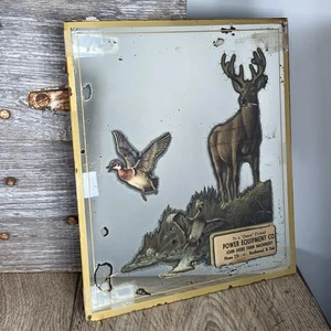 Vintage John Deere Advertising Mirror Northwood, N. Dak. Power Equipment 1930s - Picture 1 of 11