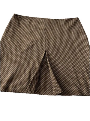 Minifalda vintage antigua azul marino 8 marrón a cuadros años 90 Preppy Academia Grunge plisada Foto 1 de 4