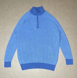 Peter Millar Men’s L Merino Wool Storm Overlook Rib 1/4 Zip Pullover Sweater - Picture 1 of 8