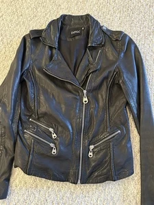 Doma Black Leather Biker Style Womens Jacket Size Medium! - Picture 1 of 22