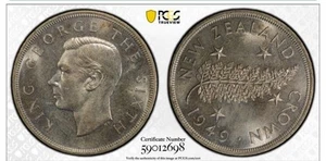 1949 NEW ZEALAND CROWN PCGS MS65 - Picture 1 of 4