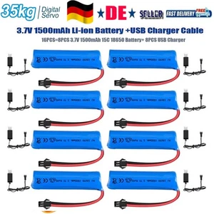 8× 3,7V 1500mAh Li-ion Akku 15C batterie SM Plug mit Ladegerät für RC Auto DHL - Bild 1 von 8