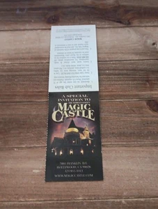 Boleto Efímero Castillo Mágico Hollywood Caducado De Colección - No Utilizable Coleccionable - Imagen 1 de 3