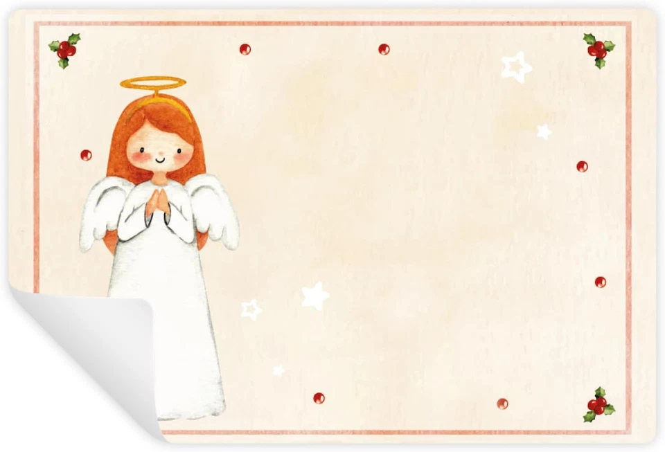 25 Engel Aufkleber Weihnachten Etiketten Beschriften Namensaufkleber Kinder - Bild 1 von 1