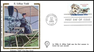 1980 Glenn Curtis aviator C100 Colorano FDC airmail aviation E. Lillian Todd - Picture 1 of 1