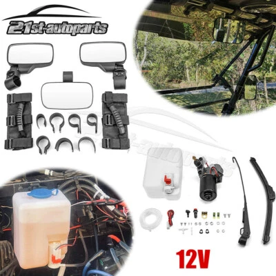 For Polaris Ranger RZR 570 800 900 1000 12V Windshield Wiper Motor Side Mirrors  - Image 1 of 4