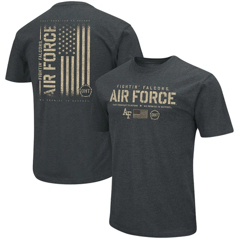 Men's Colosseum Heathered Black Air Force Falcons OHT Military Appreciation Flag Cover