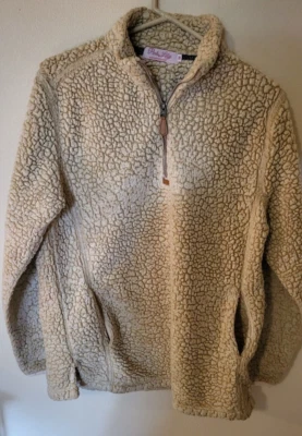 Pink Lilly M Fleece Quarter Zip L Sleeve 2 Pockets Beige  Slit SidesY2K  29 L 23 - Изображение 1 из 4