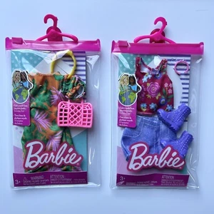 NEW Barbie Fashion Outfits - 2 Barbie Tropical Outfits & Accessories by Mattel - Picture 1 of 4