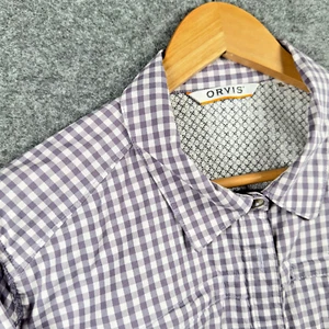 Orvis Fishing Shirt Womens XL Lilac Check Convertible Sleeve Vented Breathable - Picture 1 of 17