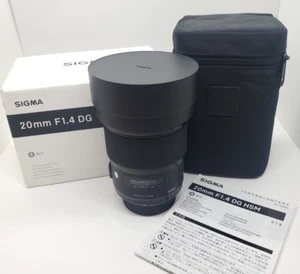 SIGMA 20 mm F1.4 DG for NIKON NR MINT W/BOX BAG, CAPS, INSTRUCTIONS, MINT - Picture 1 of 7
