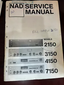NAD 2150 3150 4150 7150 Repair Service Manual FROM THE USA **ORIGINAL** - Picture 1 of 1