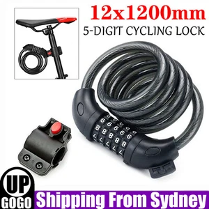 1.2m Bike Bicycle Cycling Lock 5-Digit Combination Security steel Cable Lock AUS - Picture 1 of 9
