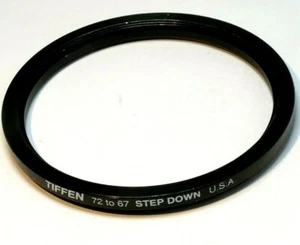 Tiffen 72mm to 67mm Step-Down ring Metal double threaded screw in Made in USA - Picture 1 of 7