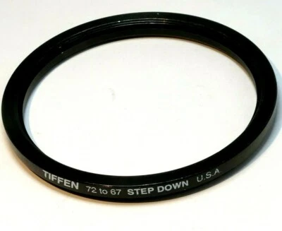 Tiffen  72mm to 67mm Step-Down ring Metal double threaded screw in Made in USA - Image 1 of 4