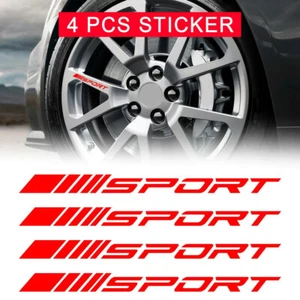 4X SPORT Style Car Rims Wheel Hub Racing Sticker Graphic Decal Strip Accessories - Picture 1 of 12