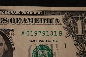 [JAN 31, 1979] ONE DOLLAR FANCY BIRTHDAY NOTE  SN  A 01979131 B - Picture 1 of 3