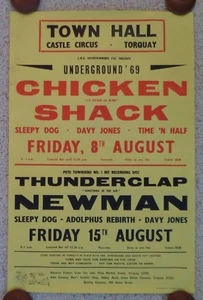 Póster Pete Townsend The WHO 69' Town Hall Chicken Shack Thunderclap Newman RARO - Imagen 1 de 12