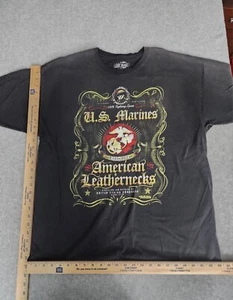 VTG USMC Marines Leathernecks T-Shirt XL Black - Picture 1 of 2