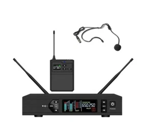 UHF Digital Wireless Headset Headworn Microphone Set For Singing Cardioid Black - Picture 1 of 3