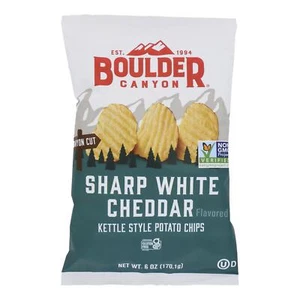 Boulder Canyon - Sharp White Cheddar Kettle Chips - Case Of 12 - 6 Oz - Picture 1 of 3