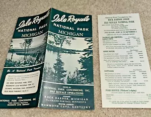 Folleto del Parque Nacional Isle Royale 1958 Michigan con lista de precios 1958 - Imagen 1 de 8
