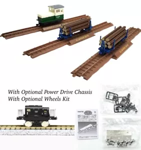 HOn30/HOe Tomytec Narrow Gauge Diesel Locomotive/2 Logging Cars w/Power Drive - Picture 1 of 12