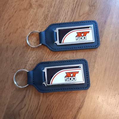 2 Pack Yamaha XT 500 Leather Keyrings Petrol Tank Decal XT500 Key Fob NOS Parts - Image 1 of 2