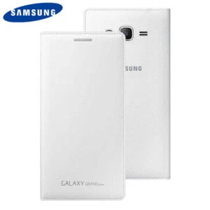 COVER WALLET FLIP CASE ORIGINALE SAMSUNG PER GALAXY GRAND PRIME SM-G530 BIANCO - Picture 1 of 1