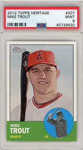 Mike Trout 2012 Topps Heritage #207 PSA 9 MINT Rookie RC Los Angeles Angels - Bild 1 von 2
