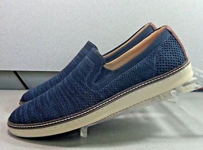 593609 COLBY KNIT SLIP ON  MEN'S SHOES SIZE 10 M NAVY KNIT JOHNSTON & MURPHY - Image 1 of 4