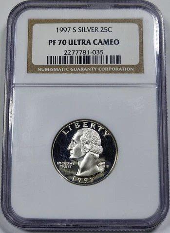 1997-S S25C WASHINGTON QUARTER NGC SILVER PROOF PF 70 UCAM LOW POP HIGH GRADES Cover