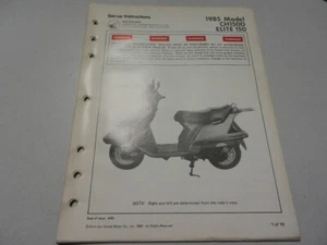 Honda Factory Set Up Instructions Manual 1985 CH150 D Elite 150 MPD 8704 8504 - Picture 1 of 10