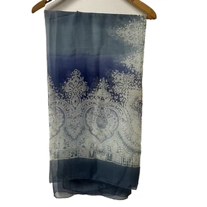 Bufanda de Colección Valentino Grande Cuello Cabeza Gris Púrpura Marfil Transparente 52" Cuadrada - Imagen 1 de 14