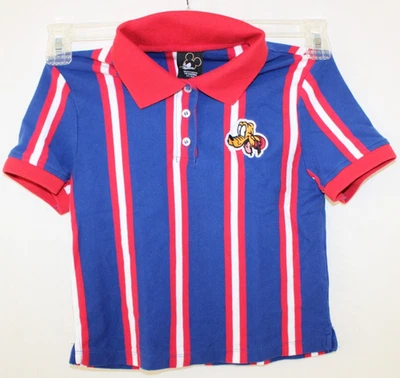 Disney x Forever 21 ребенка ясельного возраста sz маленький синий красный в полоску Pluto ss рубашка-поло - Изображение 1 из 4