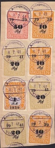 Lot Stamp Germany Poland Revenue WWII 1939 Court Document Fee Strip U 3 - Picture 1 of 1