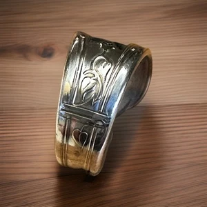 Löffel Ring Vintage Floral Silberbesteck Schmuck Recycling Schmuck Geschenk Band Größe 8,5 - Bild 1 von 6