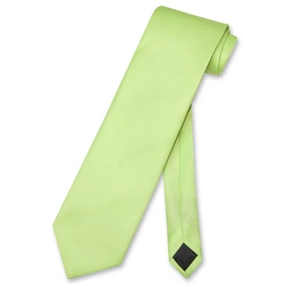 Vesuvio Napoli NeckTie Solid LIME GREEN Color Mens Neck Tie - Image 1 of 2